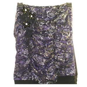 Strapless black and purple lace top size medium